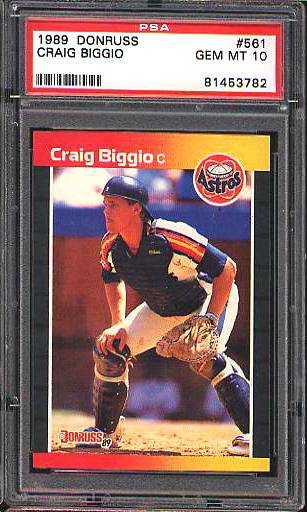 Craig Biggio - 1989 Donruss #561 ROOKIE [GEM MINT PSA-10 !!!] (Astros) Baseball cards value