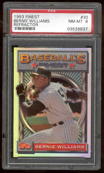 Bernie Williams - 1993 Finest #30 REFRACTOR [PSA-8 NM/MINT] (Yankees) Baseball cards