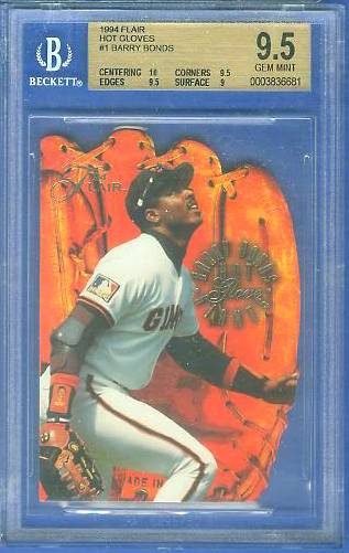 Barry Bonds - 1994 Flair 'HOT GLOVES' #1 [GEM MINT BGS-9.5 !!!] Baseball cards