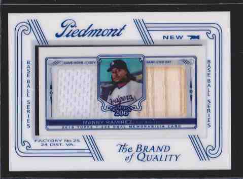Manny Ramirez - 2010 Topps T-206 DUAL RELIC GAME-USED Bat/Jersey card Baseball cards value