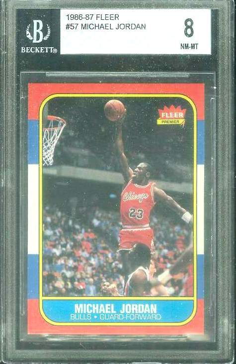 1986-87 Fleer Basketball #.57 Michael Jordan ROOKIE  (Bulls) Basketball cards value