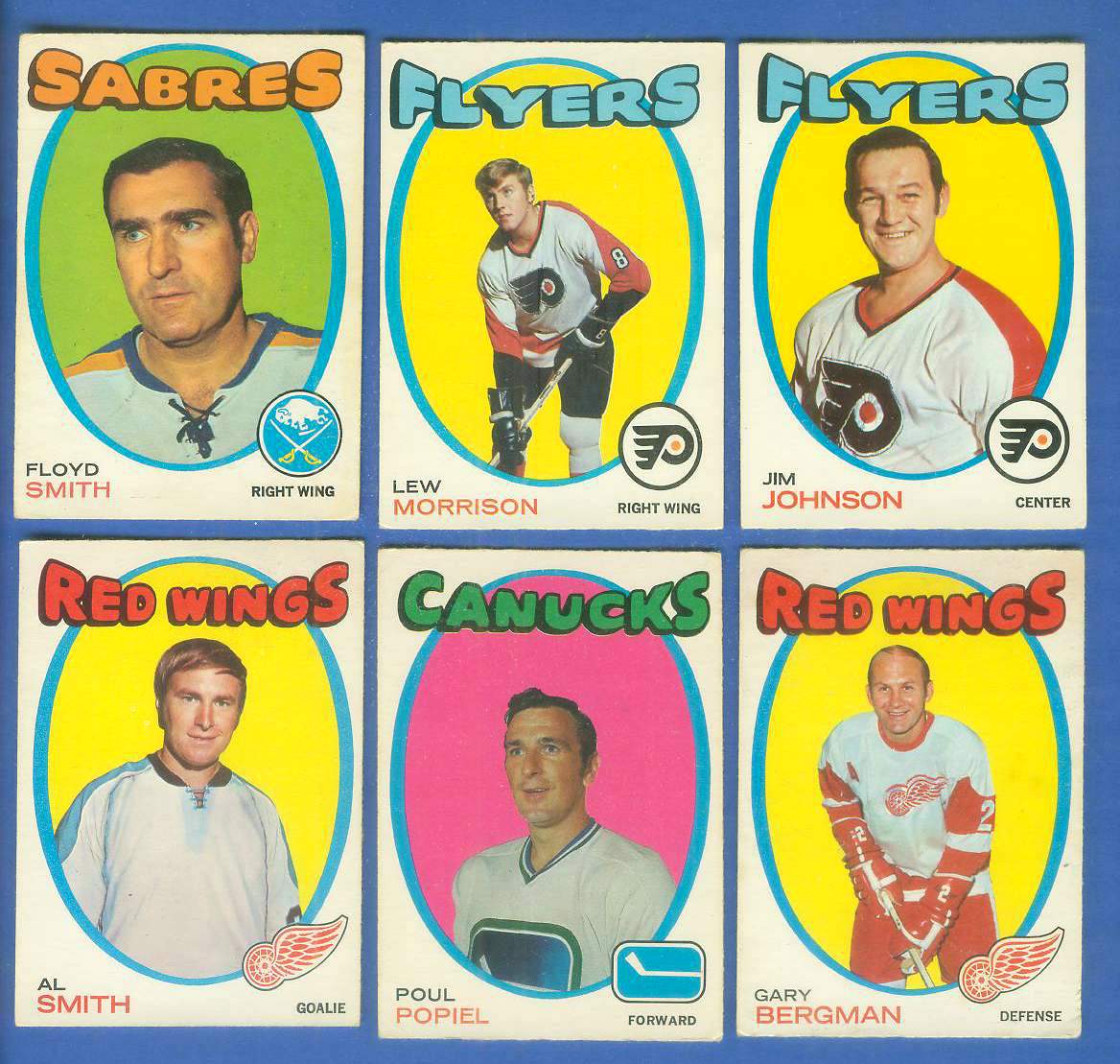 1971-72 OPC/O-Pee-Chee HOCKEY  - Lot of (6) different Hockey cards