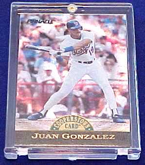 1993 Pinnacle Cooperstown Collection DUFEX #25 JUAN GONZALEZ (Rangers) Baseball cards