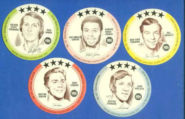 1976 Buckmans Discs  - Lot of (5) with Kareem Abdul-Jabbar Basketball cards value