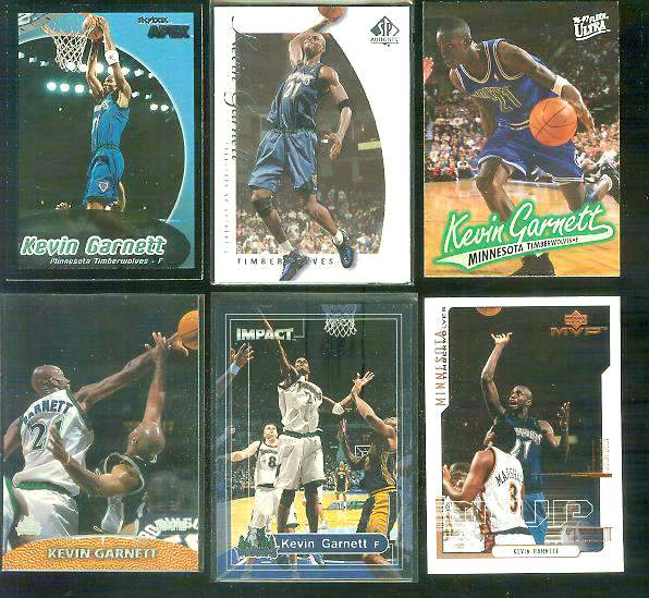  Kevin Garnett - Lot of (6) different Basketball cards value