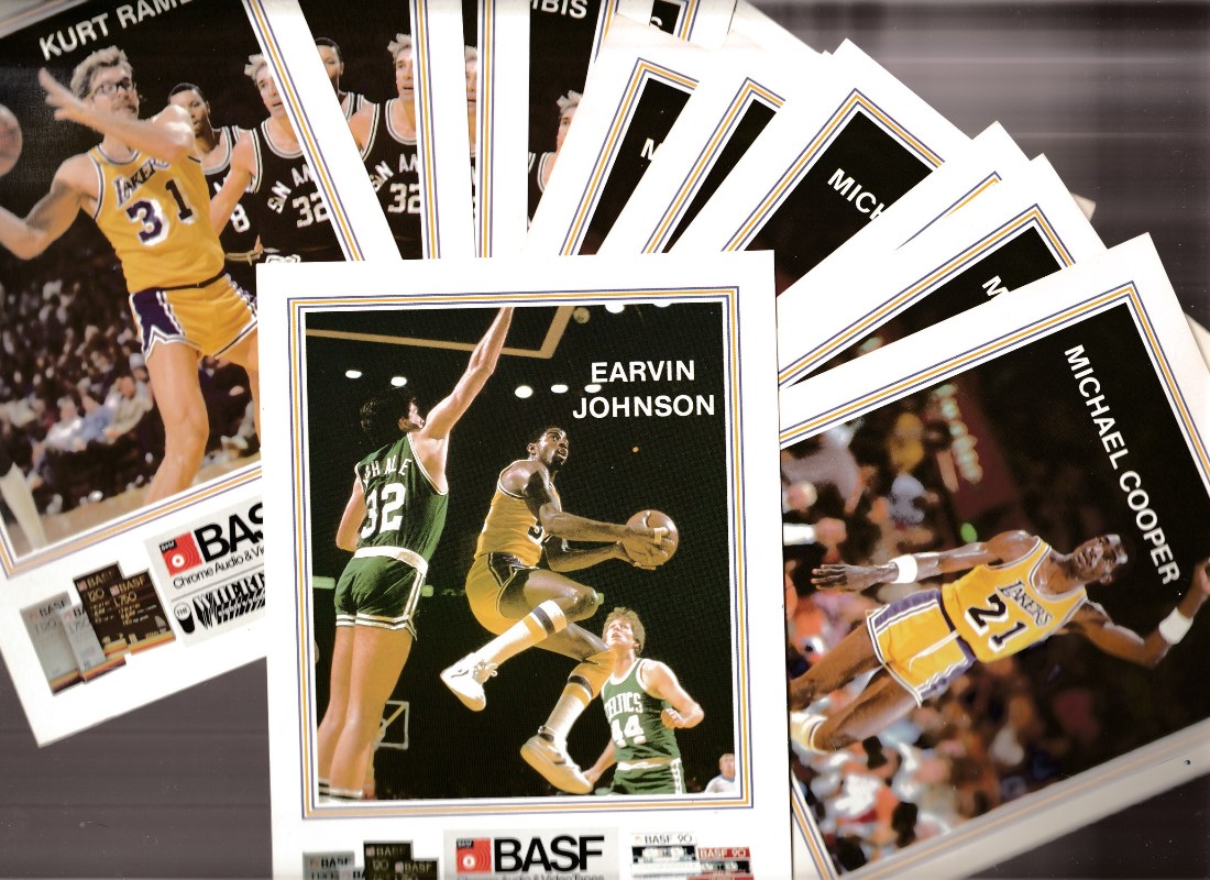 1984-85 BASF LAKERS  - Lot of (15) with Magic Johnson Basketball cards value