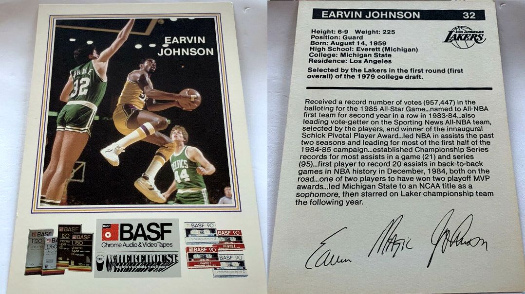 1984-85 BASF LAKERS #32 Earvin 'Magic' Johnson Basketball cards value