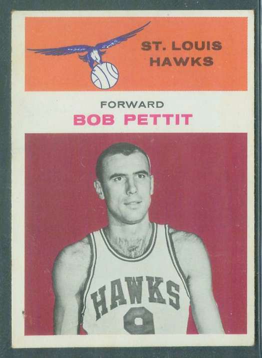 1961-62 Fleer Basketball #34 Bob Pettit [#c] (Celtics) Basketball cards value