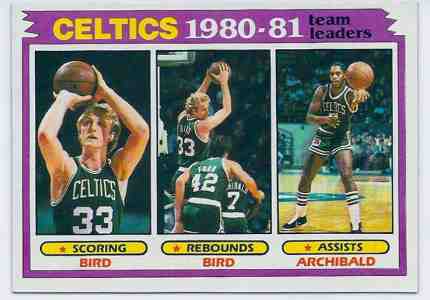 1981-82 Topps Basketball # 45 Larry Bird/Celtics Leaders - Lot of (25) Basketball cards value