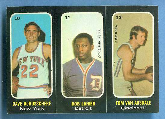 1971-72 Topps Trios Basketball #10 Dave DeBusschere/Bob Lanier ROOKIE Basketball cards value