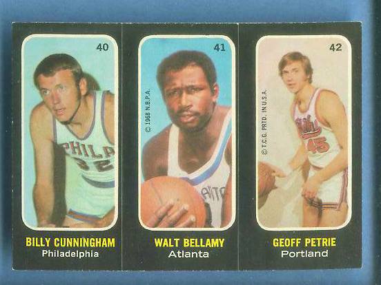 1971-72 Topps Trios Basketball #40 Billy Cunningham SHORT PRINT Basketball cards value