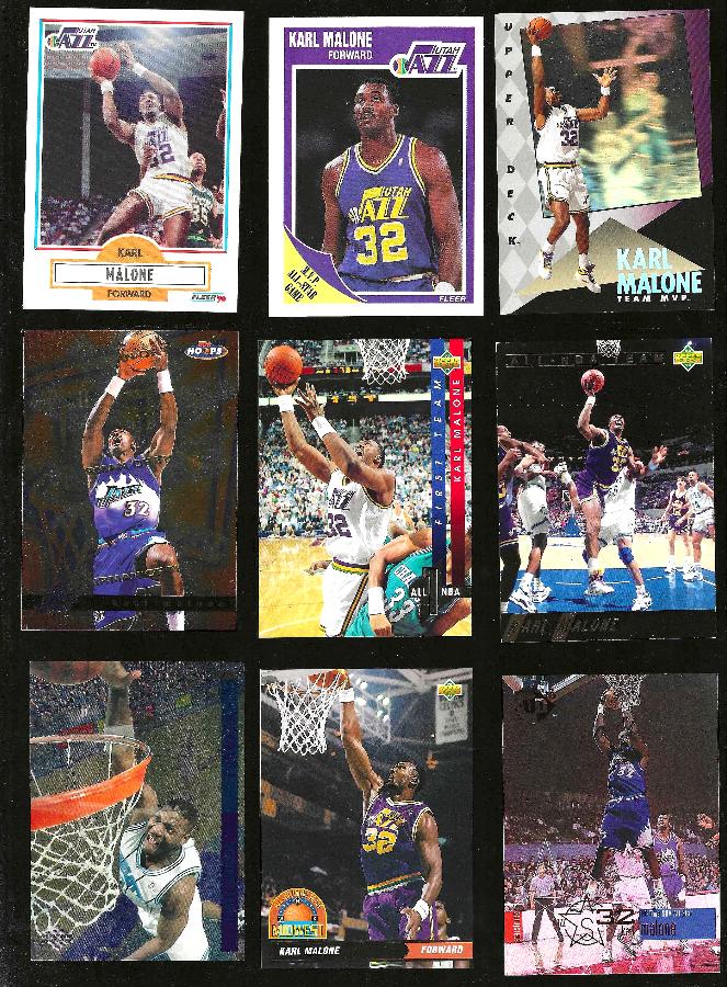 Karl Malone  *** COLLECTION *** - Lot of (161) assorted w/(47) different Basketball cards value