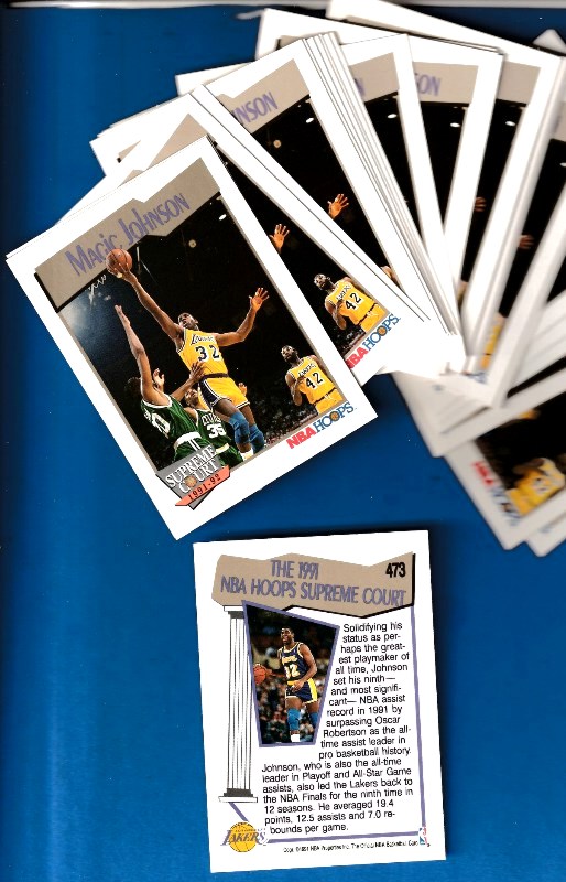 Magic Johnson - 1991-92 NBA Hoops #473 'Supreme Court' -Lot of (50)(Lakers) Basketball cards value