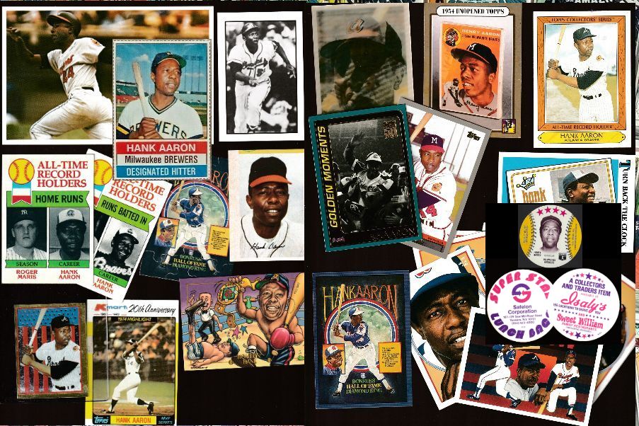 Hank Aaron *** COLLECTION *** - Lot of (27) diff. w/oddball & retro Baseball cards value