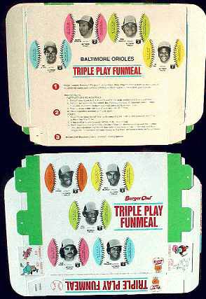 Orioles - 1977 Burger Chef UNFOLDED Funmeal Box COMPLETE TEAM SET Baseball cards value