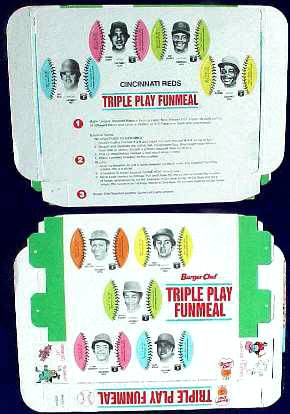 Reds - 1977 Burger Chef UNFOLDED Funmeal Box COMPLETE TEAM SET Baseball cards value
