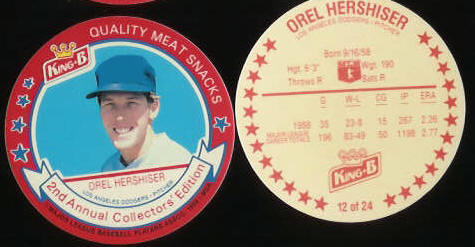  #12 Orel Hershiser  - 1989 King-B disc - Lot of (40) (Dodgers) Baseball cards value