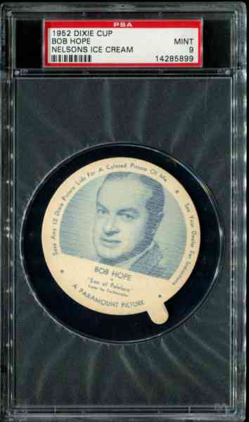 1952  Dixie Cup GRADED Nelsons Ice Cream - BOB HOPE Baseball cards value
