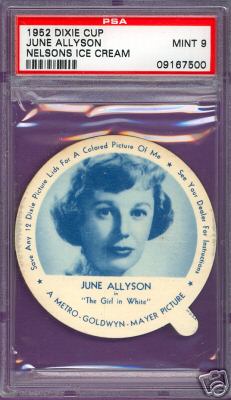 1952 Dixie Cup Nelson Ice Cream - JUNE ALLYSON Non-Sport cards value