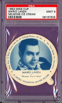 1952 Dixie Cup Nelson Ice Cream - MARIO LANZA Non-Sport cards value
