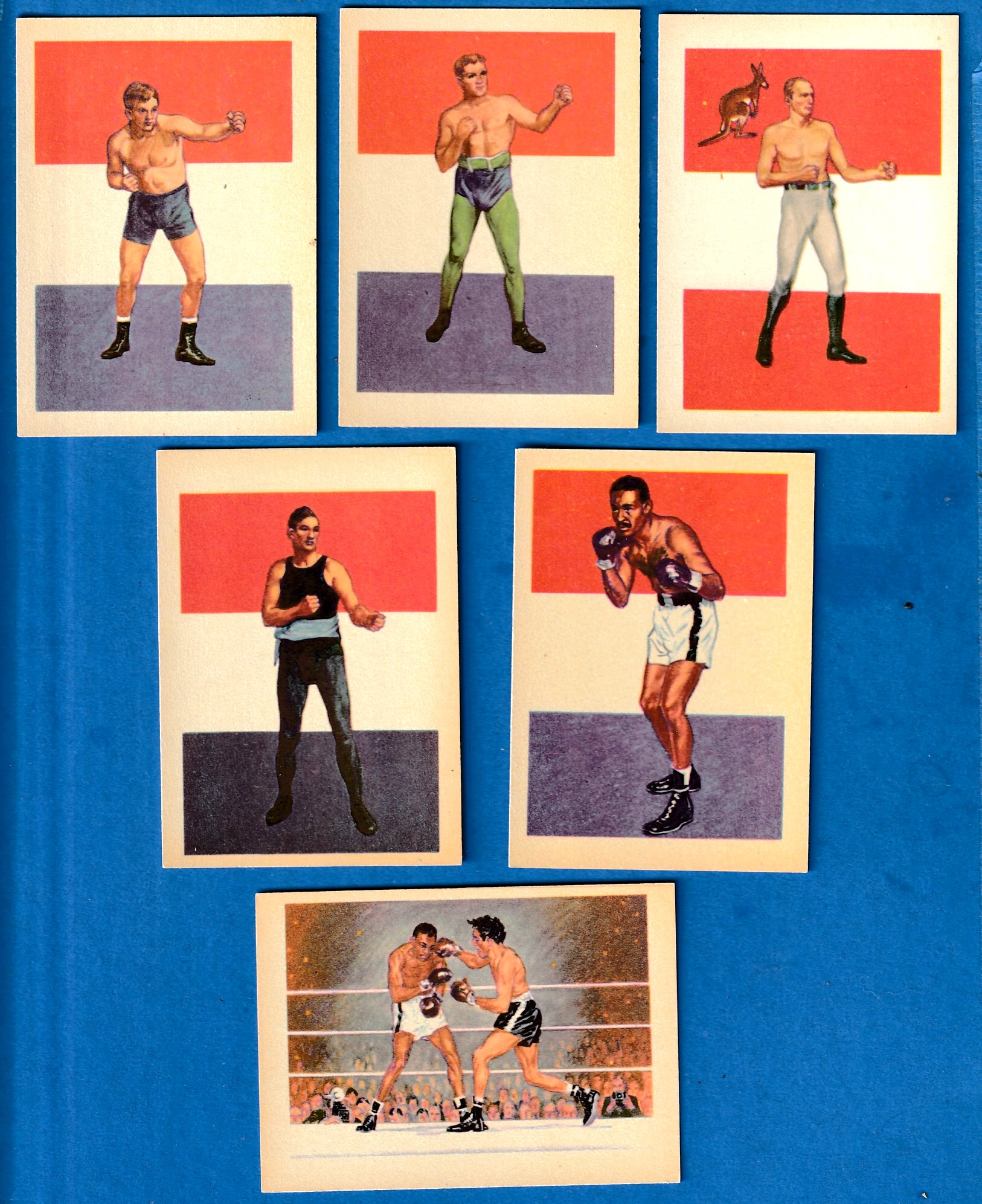 1956 GUM Inc. ADVENTURE  - BOXING - Lot of (6) different N cards value