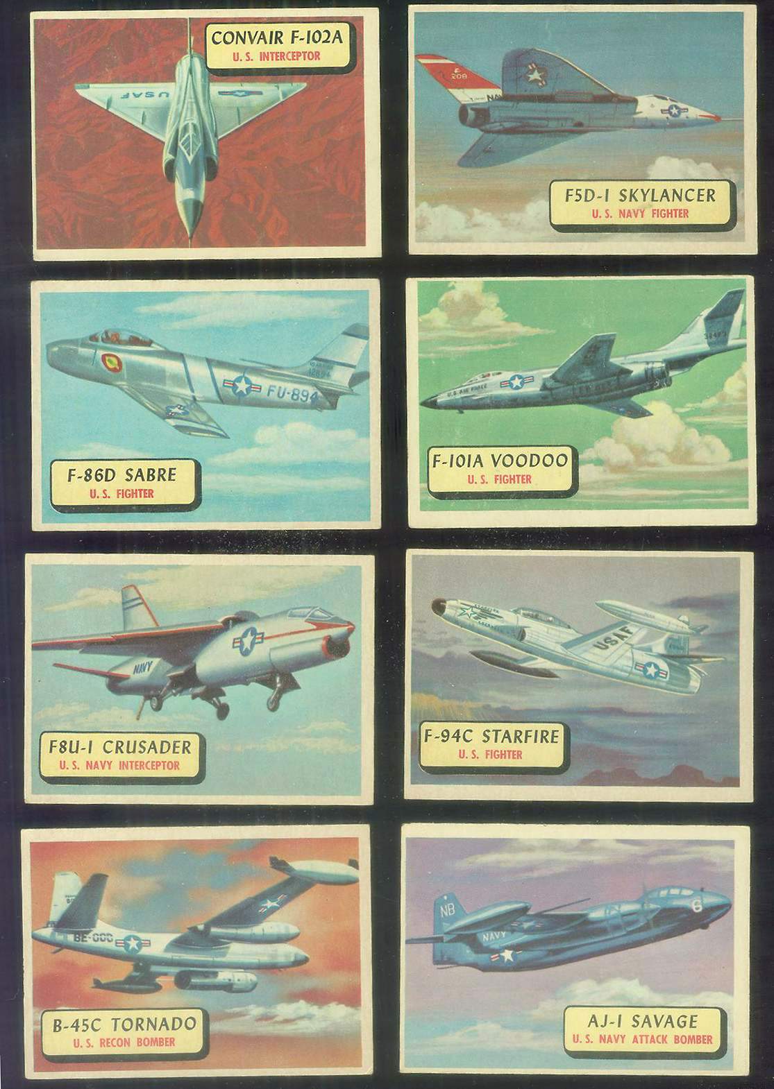 1957 Topps Planes Blue Backs #100 AJ-1 Savage Non-Sport cards value