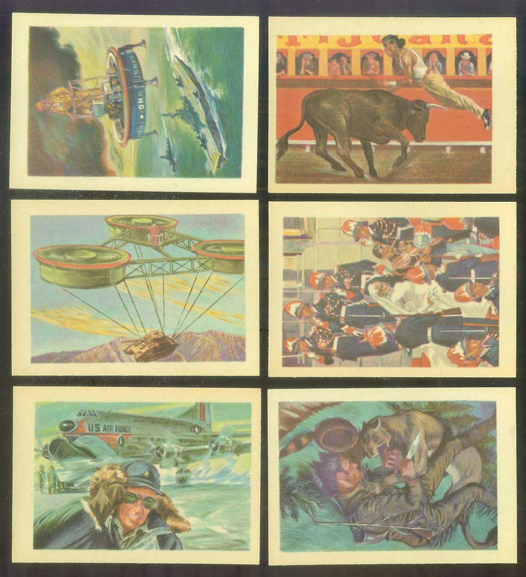 1956 GUM Inc. ADVENTURE #.56 BULL FIGHTING 'Into The Air And Over' N cards value