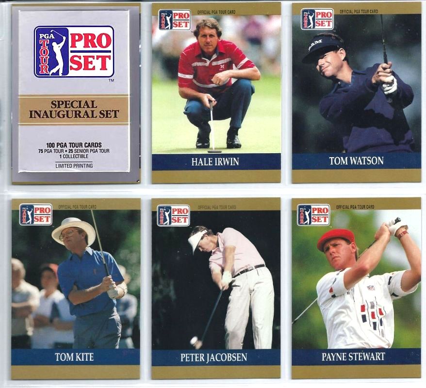 1990 Pro Set PGA Tour GOLF - (4) SPECIAL INAUGURAL COMPLETE SETS (100) Baseball cards value