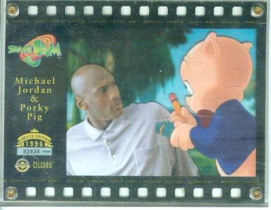 Michael Jordan & Porky Pig 'Space Jam' Celcard - In 4-screw Acrylic holder Non-Sport cards value