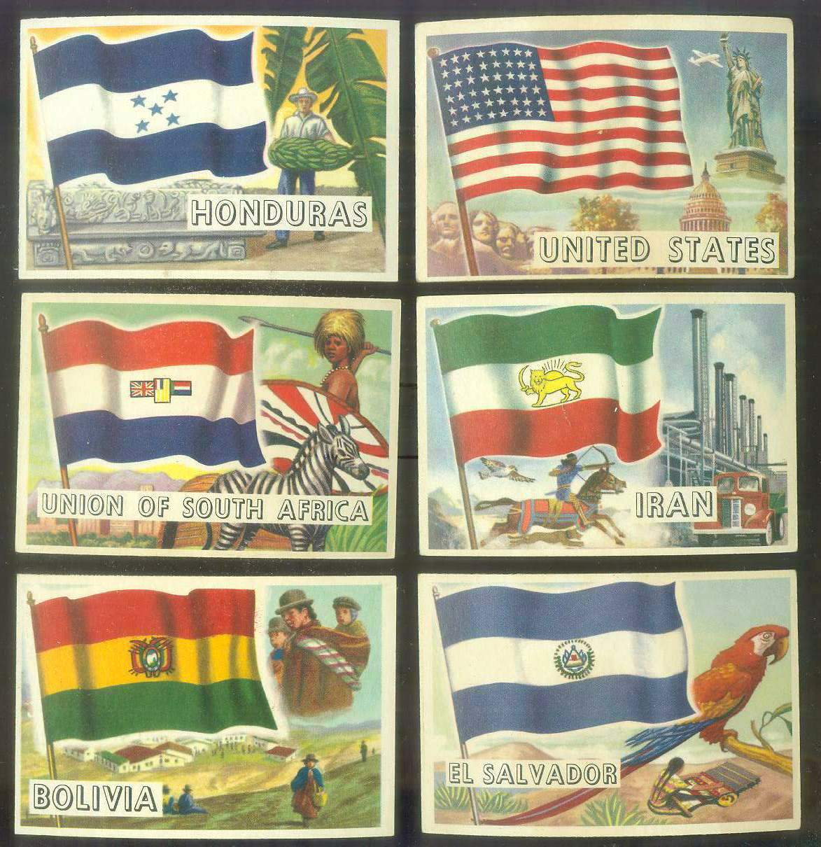 1956 Topps FLAGS of the World #10 Bolivia n cards value