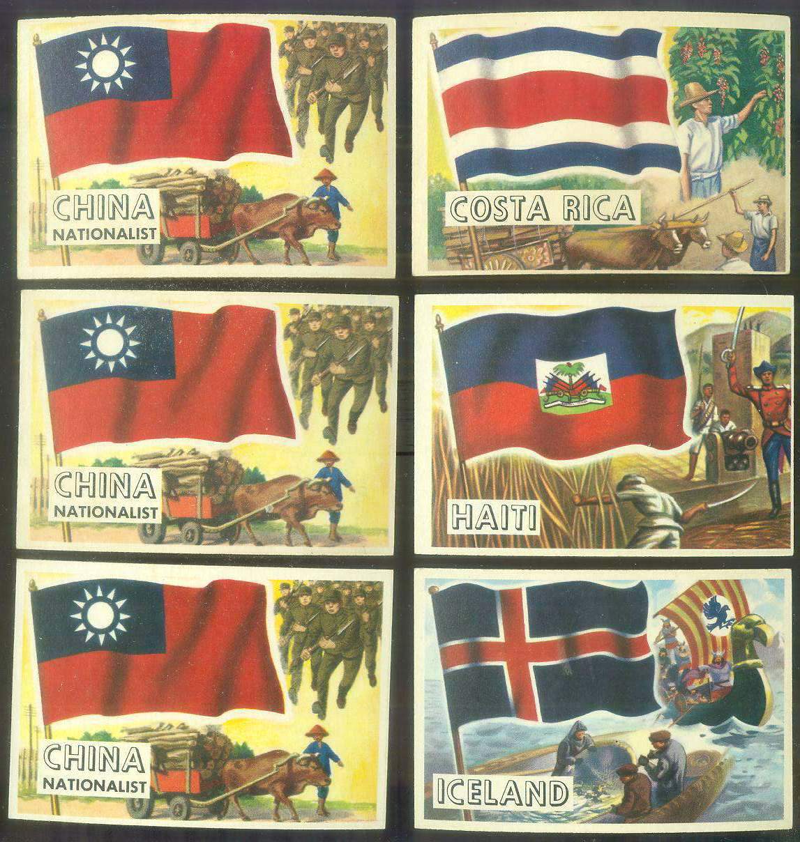 1956 Topps FLAGS of the World #17 Iceland n cards value