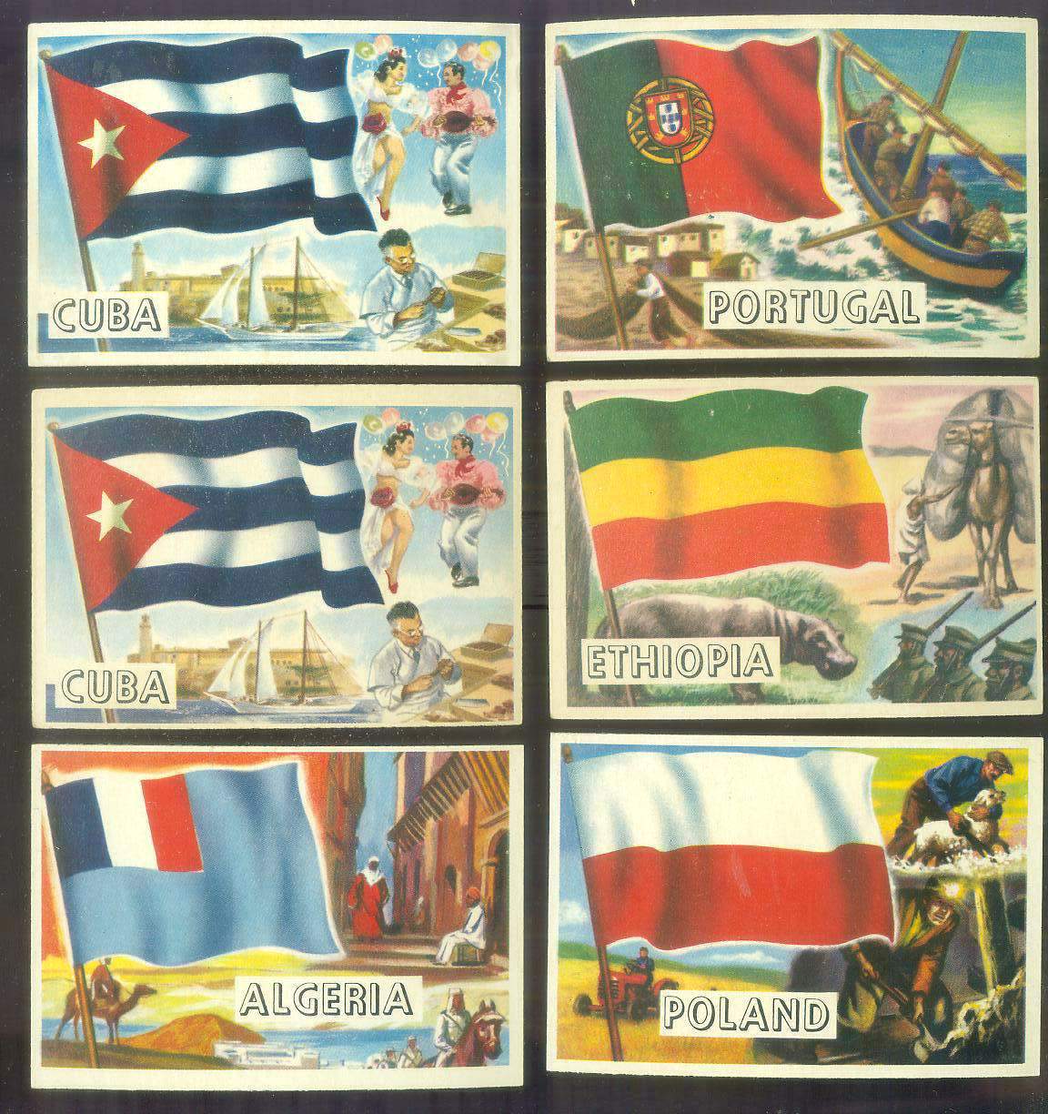 1956 Topps FLAGS of the World #50 Cuba n cards value
