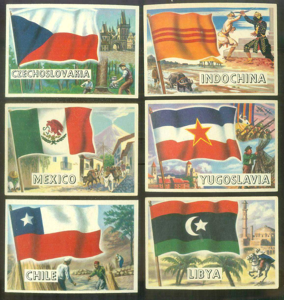 1956 Topps FLAGS of the World #63 Yugoslavia n cards value