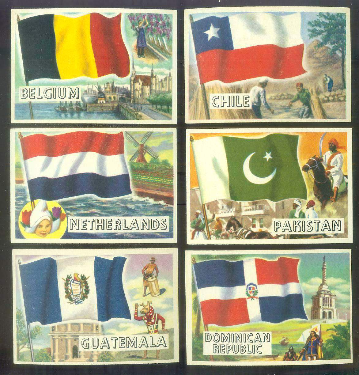 1956 Topps FLAGS of the World #78 Guatemala n cards value