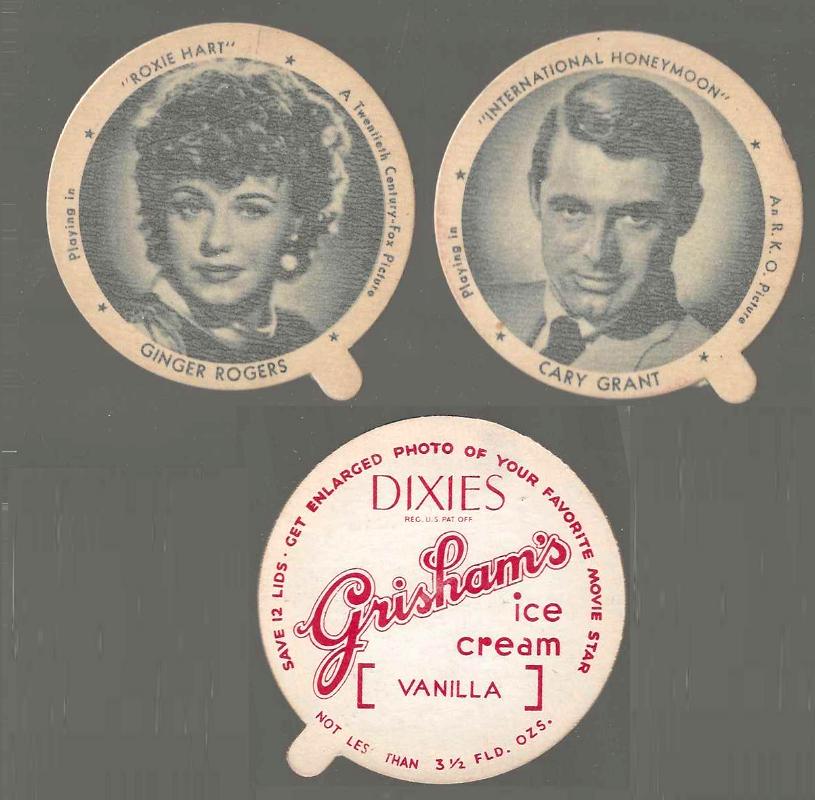 1942 Dixie Cup Grishams Ice Cream - GINGER ROGERS Baseball cards value