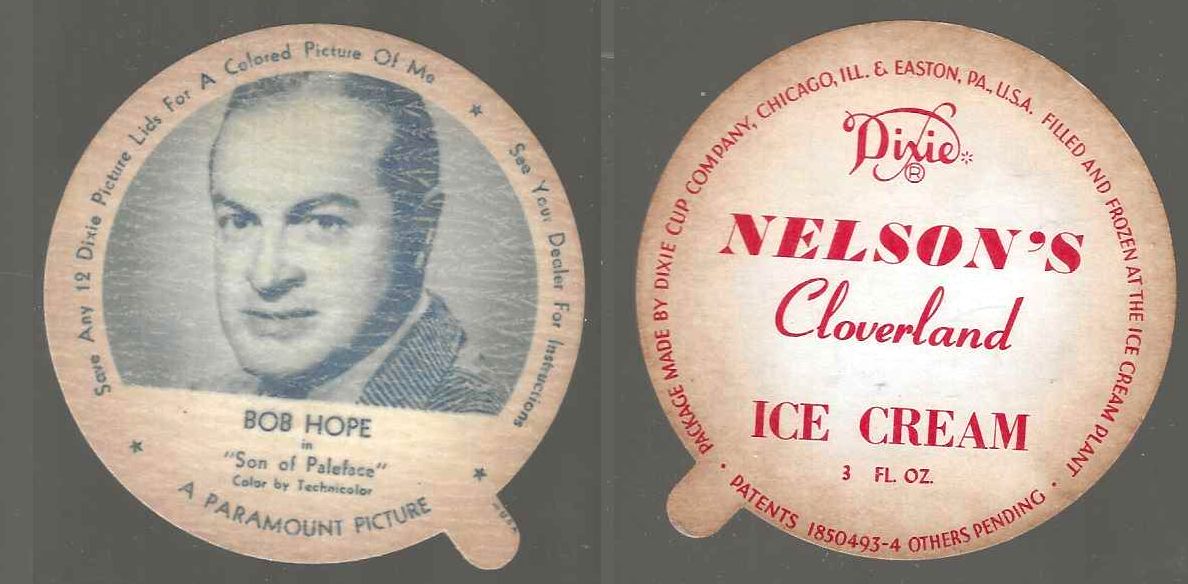 1952 Dixie Cup Nelsons Ice Cream - BOB HOPE Baseball cards value