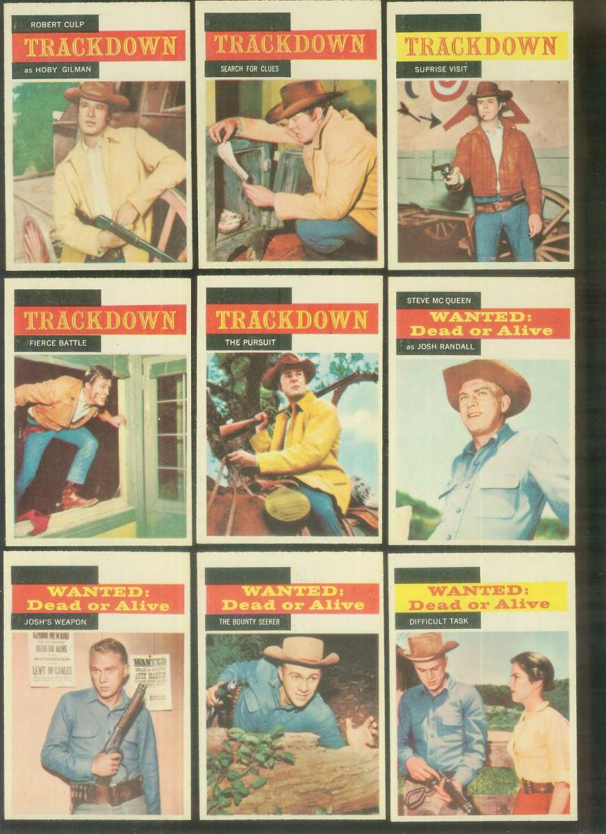 1958 A&BC Gum TV Westerns # 4 TRACKDOWN 'Fierce Battle' n cards value