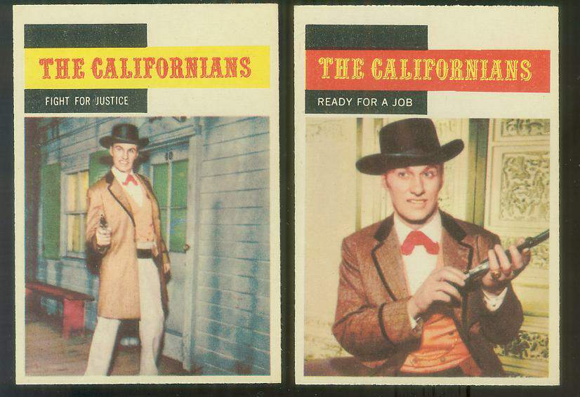 1958 A&BC Gum TV Westerns #56 THE CALIFORNIANS 'Ready for a Job' n cards value