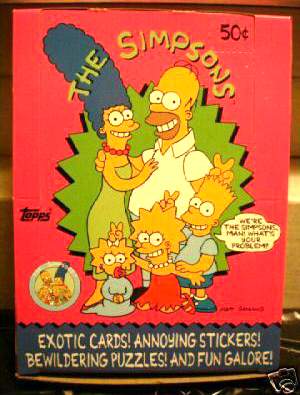 1990 The SIMPSONS - Wax Box (36 packs, 8 cards+1 sticker/pack) Non-Sports cards value
