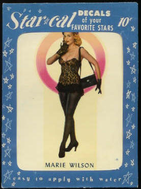  1952 Star Cal Decal - Marie Wilson Non-Sport cards value