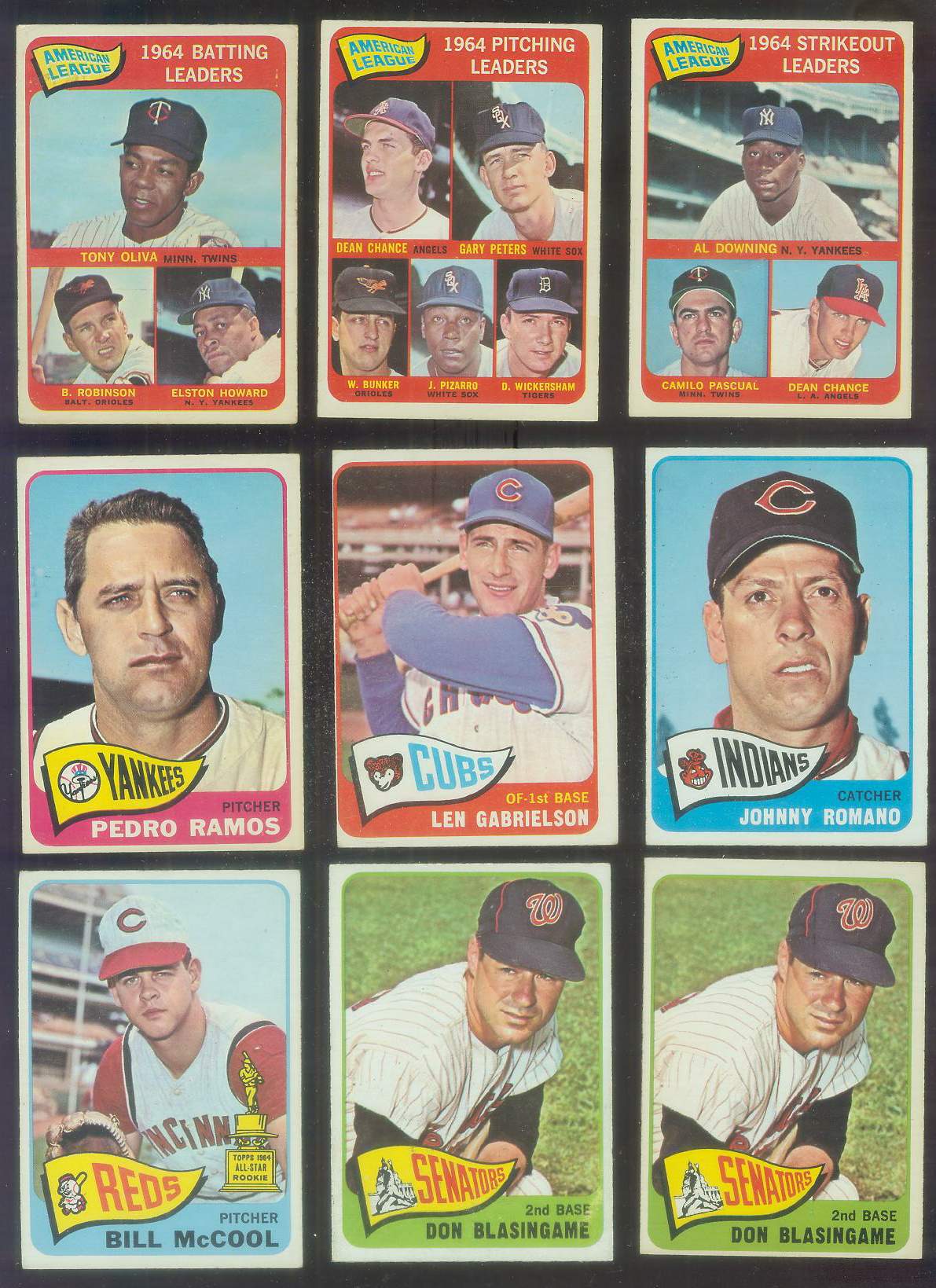 1965 O-Pee-Chee/OPC # 11 A.L. Strikeout Leaders [Al Downing,Camilo Pascual] Baseball cards value