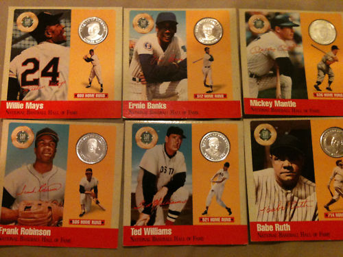  Ernie Banks - 1990 500 Club PURE SILVER Coin Baseball cards value