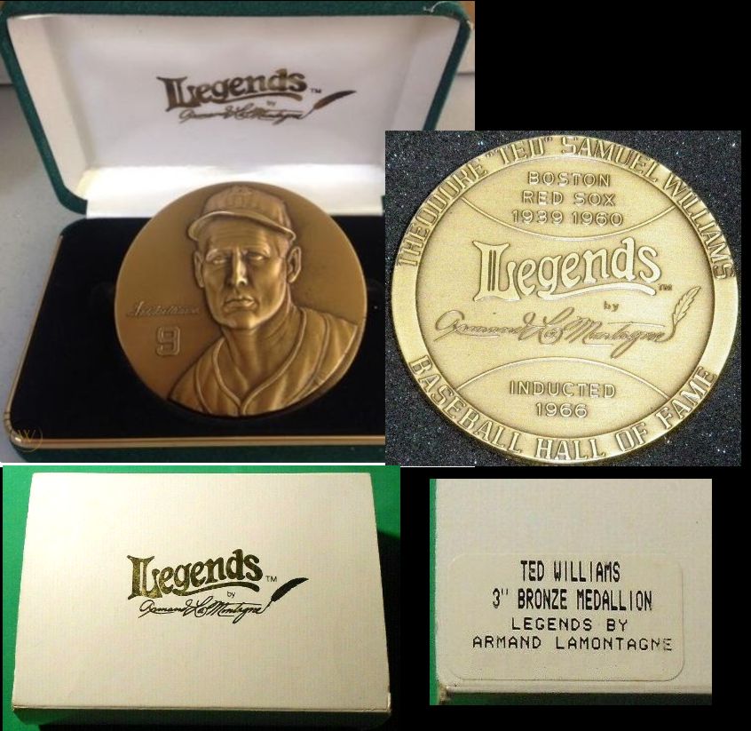 Ted Williams - LEGENDS - Bronze MAGNUM COIN - Armand LaMontagne Baseball cards value