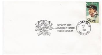 Dodgers: 1990 100th Anniv. - Lot (20) COMMEMORATIVE ENVELOPES Baseball cards value