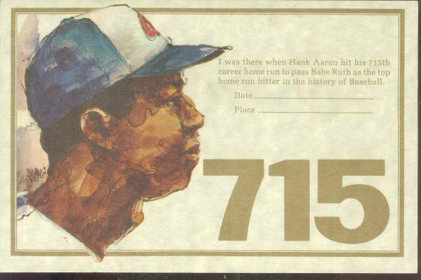 Hank Aaron - 1974 '715 Club' 'I Was There' certificate Baseball cards value