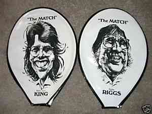 Billy Jean King/Bobby Riggs - 'The MATCH' Tennis Racquet Cover !!! Baseball cards value
