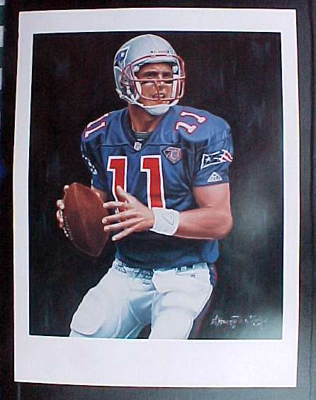  Drew Bledsoe - LOT OF (50) Full Color LITHOGRAPHS (18x24) (Patriots) Baseball cards value