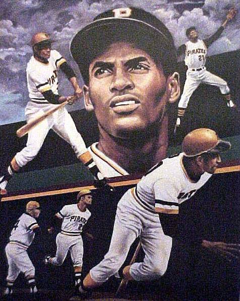 Roberto Clemente - Full Color LITHOGRAPH (1994) (18x24) Baseball cards value