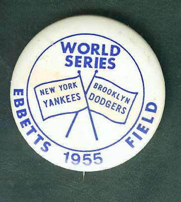  1955 WORLD SERIES PIN - NEW YORK YANKEES vs BROOKLYN DODGERS [#a] Baseball cards value