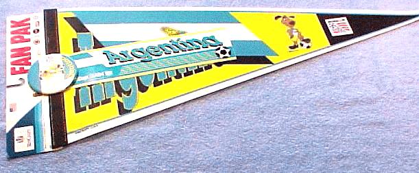  PENNANT - 1994 World Cup Soccer Argentina (comes with collectors button) Baseball cards value